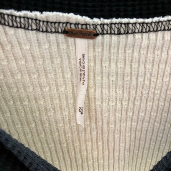 Free People Josie Patterned Knit Sweater XS Patchwork Pullover Boho Cropped - Picture 6 of 7